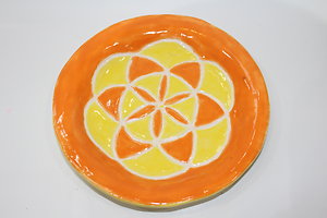 Clay at Home. colourful plate at home